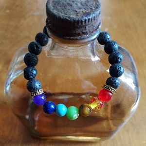 NWOT Chakra and Lava Stone Bracelet